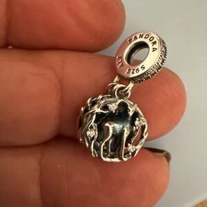 Pandora Silver and Black Tree Charm